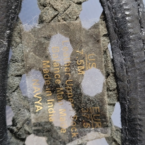 Sam Edelman 7.5 Black Woven Leather Slip On Flat Slide Mules Shoes - Picture 5 of 5